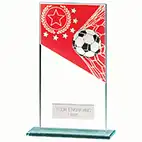 Mustang Red Glass Football Plaque 160mm