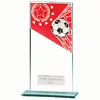 Mustang Red Glass Football Plaque 180mm
