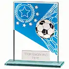 Mustang Blue Glass Football Plaque 110mm