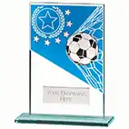 Mustang Blue Glass Football Plaque 125mm
