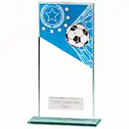 Mustang Blue Glass Football Plaque 180mm