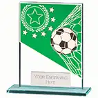 Mustang Green Glass Football Plaque 110mm