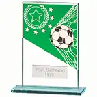 Mustang Green Glass Football Plaque 125mm
