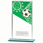 Mustang Green Glass Football Plaque 160mm