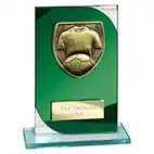 Seismic Green Glass Football Plaque 150mm