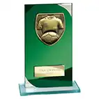 Seismic Green Glass Football Plaque 170mm
