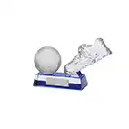 Blue Glass Boot & Ball Award 100mm