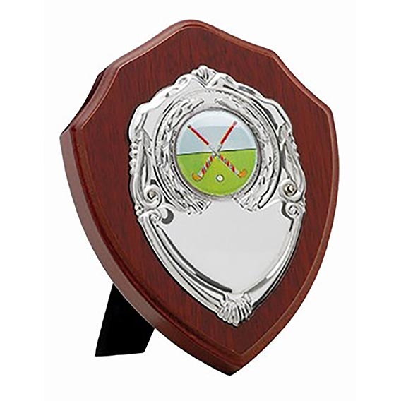 Mahogany Finish Gold Shield 5 inch