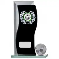 145mm Black Mirror Glass Football Award