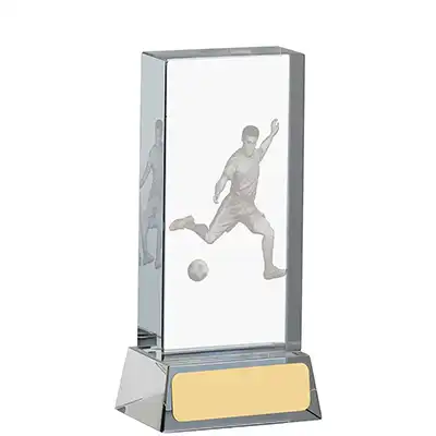 3D Footballer Glass Award 12cm