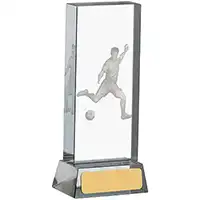 3D Footballer Glass Award 14cm