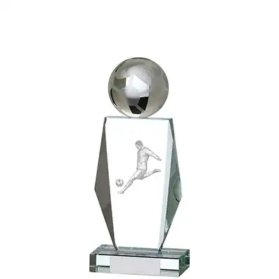 20.5cm 3D Footballer Glass Award 