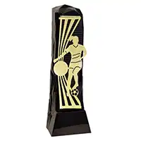 Female Black Gold Henge Football Trophy 23cm