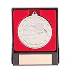 Starboot Economy Football Medal & Box Silver 50mm