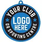 Custom Blue Football Medal 55mm