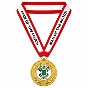 Red Player Of The Match Ribbon 25mm