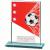 Mustang Red Glass Football Plaque 80mm - view 1