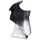 Power Football Boot Trophy Black to Silver 200mm Power Football Boot Trophy Black to Silver 200mm