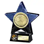Blue Superstar Football Trophy 140mm