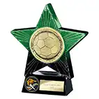 Green Superstar Football Trophy 140mm