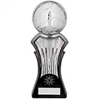 Strike Force Bright Silver Football Trophy 22cm