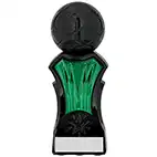Strike Force Black Green Football Trophy 16cm