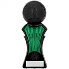 Strike Force Black Green Football Trophy 19cm