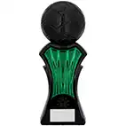 Strike Force Black Green Football Trophy 25cm