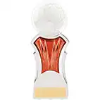 Strike Force White Orange Football Trophy 16cm Strike Force White Orange Football Trophy 16cm