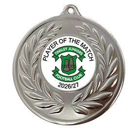 Club Player Of The Match Silver Medal 50mm
