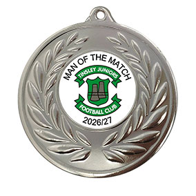 Club Man Of The Match Silver Medal 50mm