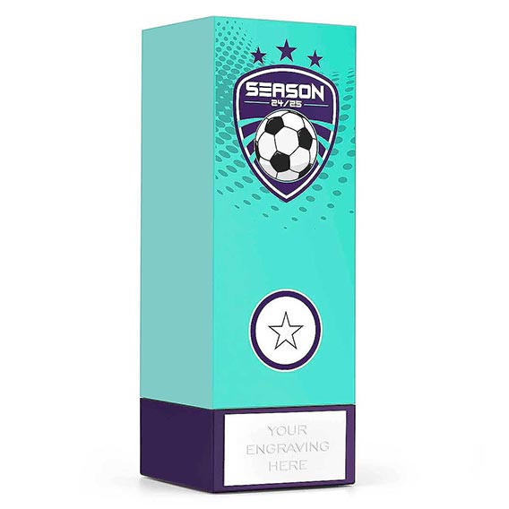 Teal Geo Football Shield Trophy 17cm