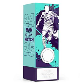 Teal Geo Male Man of the Match 17cm