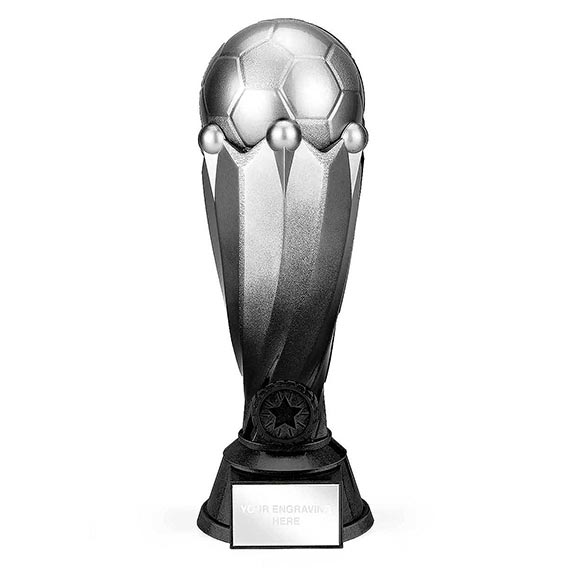 Satin Silver Gradient Tower Football 16cm