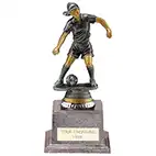 Cyclone Female Footballer Silver & Gold 180mm