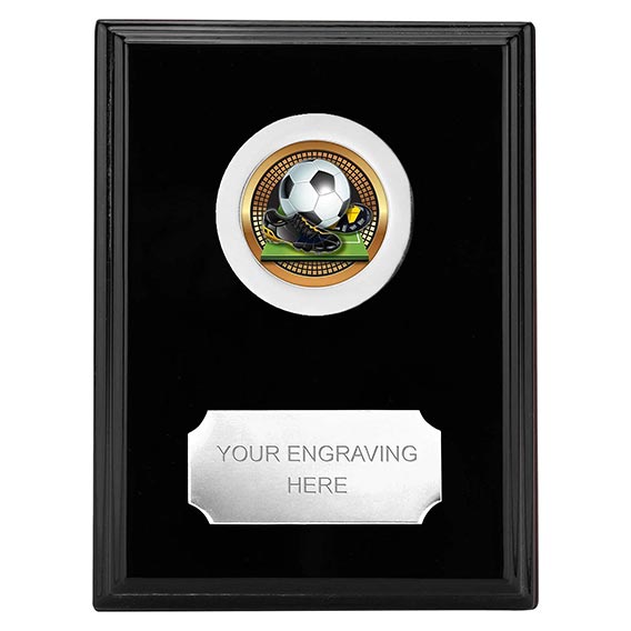 Black Football Plaque 10cm