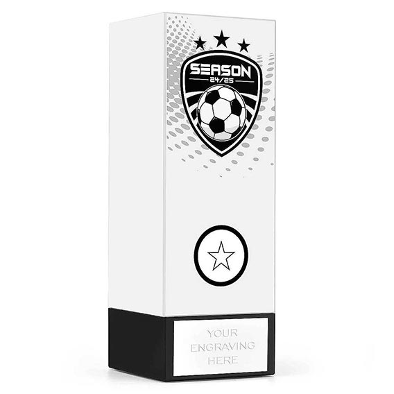 White Geo Football Shield Trophy 17cm