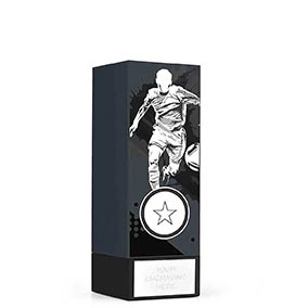 Grey Mini Geo Male Footballer Trophy 125mm