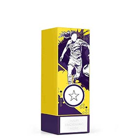 Yellow Mini Geo Female Footballer Trophy 125mm